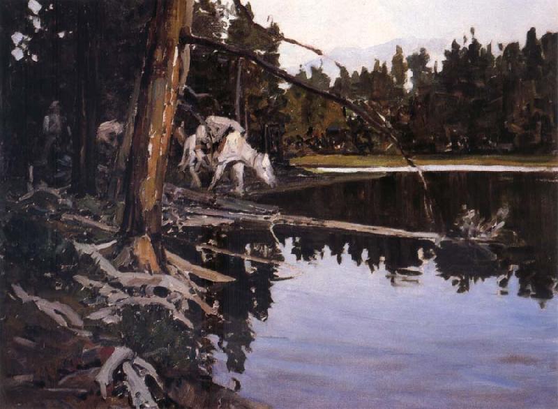 Johnson, Frank Tenney Cove in Yellowstone Park oil painting image